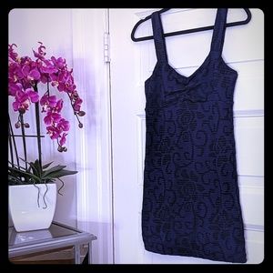 Free People dark purple and black textured dress